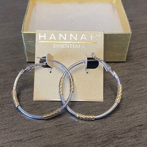 Hannah Two-Tone Silver and Gold Hoop Earrings